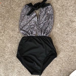 High waisted sequin bathing suit
